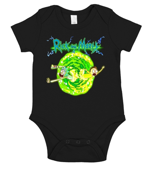 RICK &amp;amp; MORTY PORTAL GLOW LIGHTNING LOGO Short Sleeve Baby One-Piece