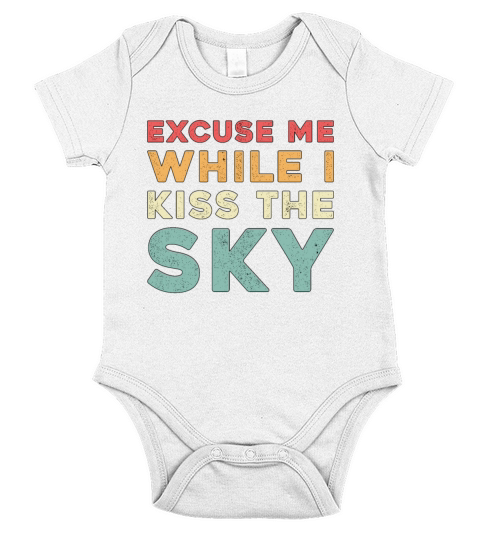 Skydiver Excuse Me While I Kiss The Sky Vintage Short Sleeve Baby One-Piece