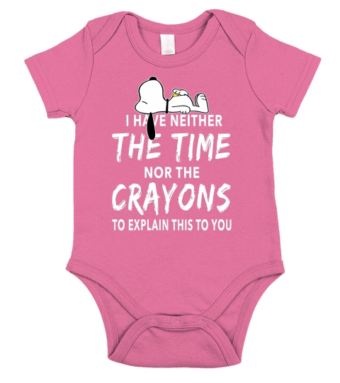 Snoopy i have neither the time nor the crayons Short Sleeve Baby One-Piece