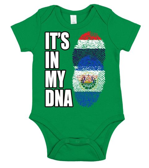 Thai And Salvadoran Vintage Heritage DNA Flag Short Sleeve Baby One-Piece