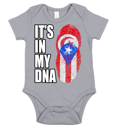Tunisian And Puerto Rican Mix Heritage DNA Flag Short Sleeve Baby One-Piece