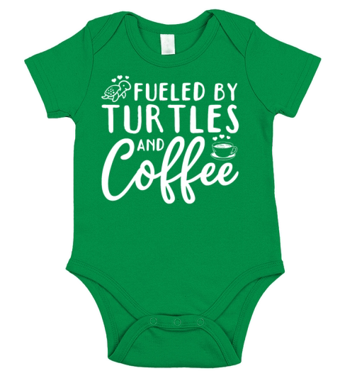 Turtle Water Turtle Fueled By Turtles And Coffee Short Sleeve Baby One-Piece