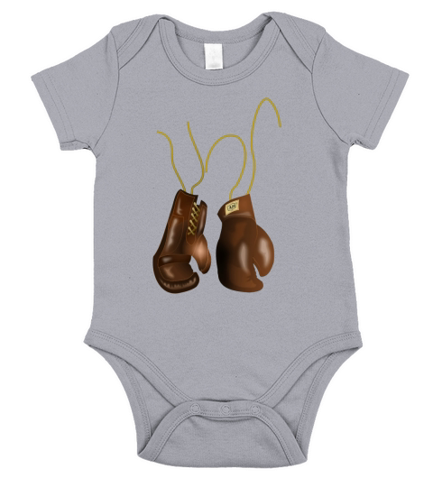 Vintage Leather Boxing Gloves T-Shirt Short Sleeve Baby One-Piece