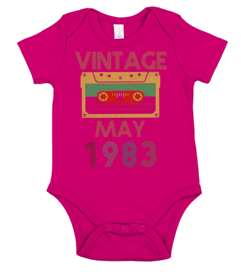 Vintage May 1983 Birthday Short Sleeve Baby One-Piece