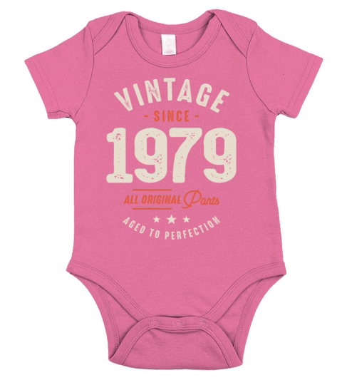 Vintage Since 1979 - 43rd Birthday Retro Short Sleeve Baby One-Piece