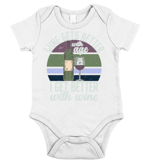 Wine Gets Better Graphic Cute Funny Wine Lover Short Sleeve Baby One-Piece