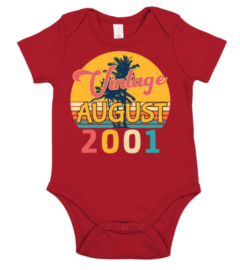 Year Of Birth 2001 In August Short Sleeve Baby One-Piece