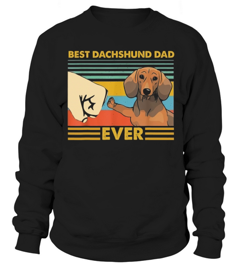 Best Dachshund Dad Ever Retro Vintage Sunset Sweatshirt Unisex
