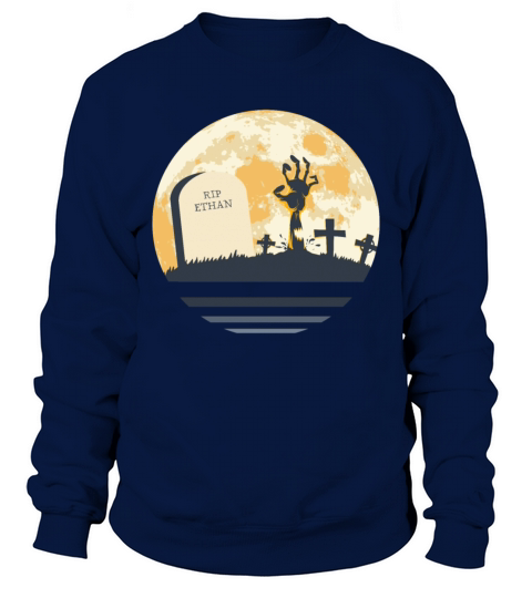 ETHAN Grave Tombstone Halloween Zombie Spooky Sweatshirt Unisex