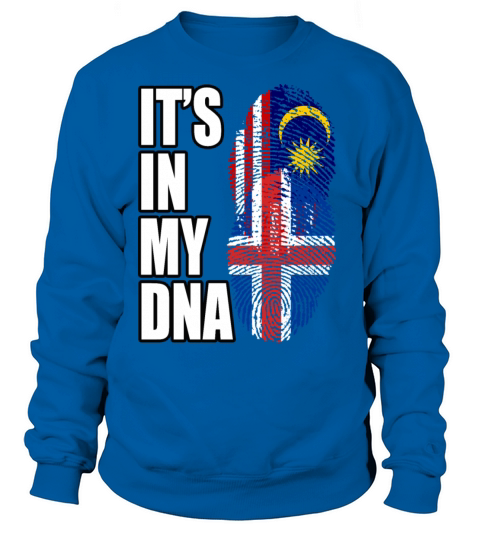 Malaysian And Icelandic Mix Heritage DNA Flag Sweatshirt Unisex