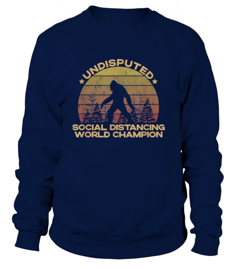 Social Distancing Champion - Vintage Sunset Bigfoot Yeti T-Shirt Sweatshirt Unisex