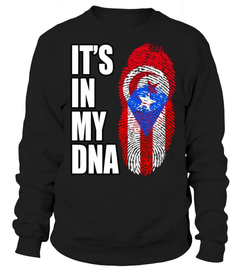 Tunisian And Puerto Rican Mix Heritage DNA Flag Sweatshirt Unisex