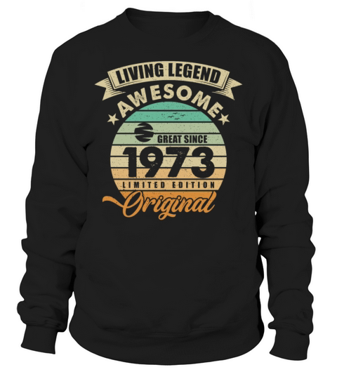 Vintaga 1973 Birthday Sweatshirt Unisex