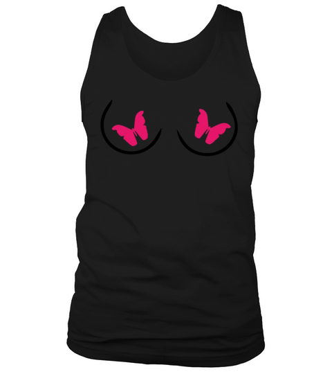 Butterfly Awareness Pink October Breast Cancer Tank Top Unisex