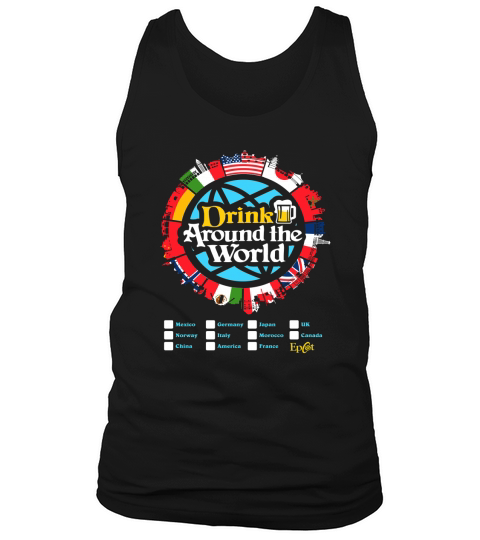 DRINK AROUND THE WORLD  EPCOT CHECKLIST Tank Top Unisex
