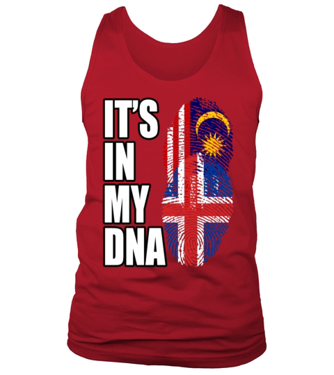 Malaysian And Icelandic Mix Heritage DNA Flag Tank Top Unisex