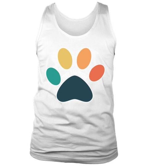 Paw Print Stay Pawsitive Vintage White Text Tank Top Unisex