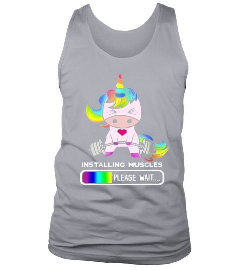 Unicorn Installing Muscles Please Wait Tank Top Unisex