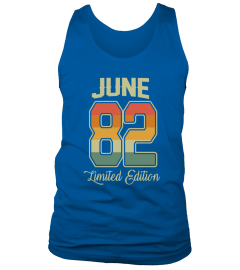 Vintage 40th Birthday June 1982 Sports Gift Tank Top Unisex