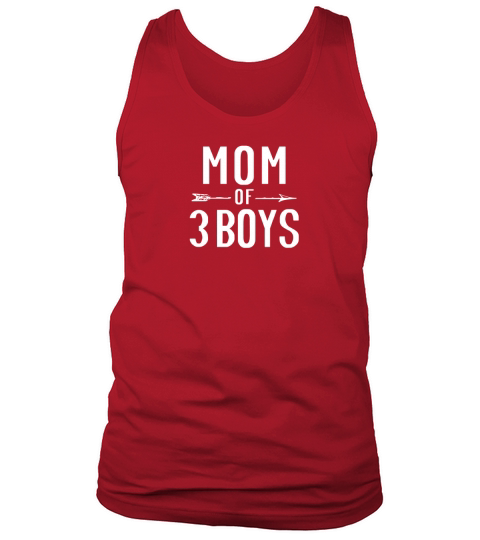 Womens Mom Of 3 Boys T-Shirt Gift For Mother Day Cool Funny Mom Tee 1 Tank Top Unisex