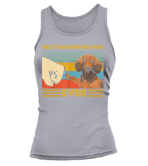 Best Dachshund Dad Ever Retro Vintage Sunset Tank top Woman