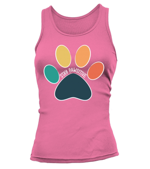 Paw Print Stay Pawsitive Vintage White Text Tank top Woman