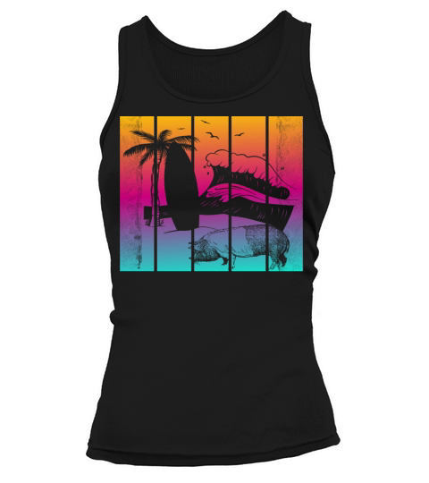 pigs surfing surfboard surfers beach Tank top Woman