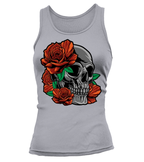 Red Roses With A Skull Tank top Woman