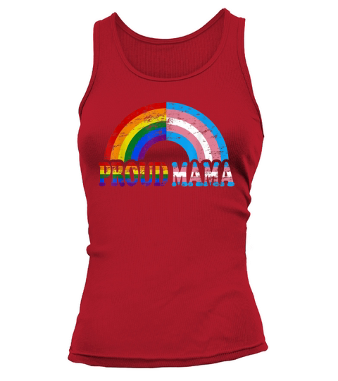 Vintage proud mama flag Rainbow LGBT transgender pride month Tank top Woman