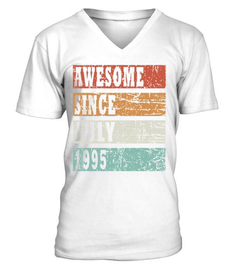 1995 July vintage born gift V-Neck T-shirt