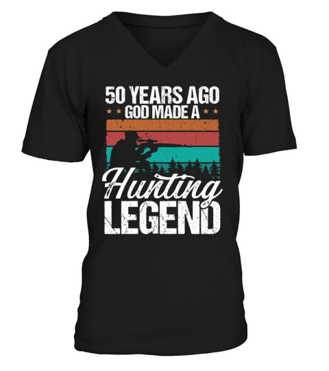 50 Year Old Hunting Funny 50th Birthday for Hunter V-Neck T-shirt