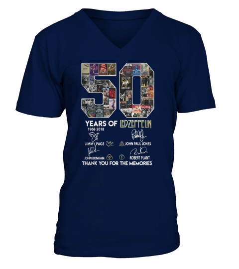 50 Years Of LedZeppelin Thank You For The Memories - Coffee Mug (colored) V-Neck T-shirt