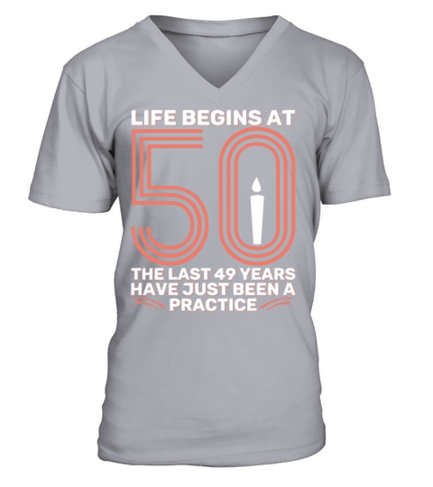 50th Birthday 50 Fifty Fiftieth Age Anniversary V-Neck T-shirt