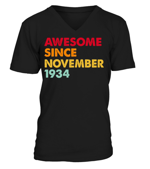 Awesome Since November 1934 88th Birthday Gifts V-Neck T-shirt
