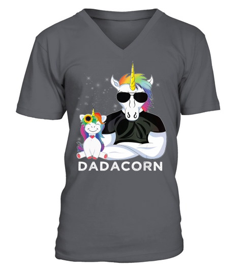 Dadacorn Muscle Unicorn Dad Baby, Daughter, Fathers Day Gift T-Shirt V-Neck T-shirt