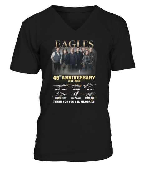 Eagles 48th anniversary 1971-2019 thank you for the memories shirt V-Neck T-shirt