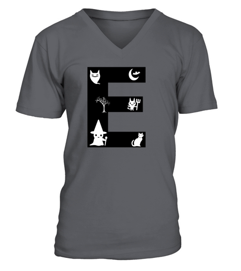Halloween Alphabets Numbers Clipart E V-Neck T-shirt