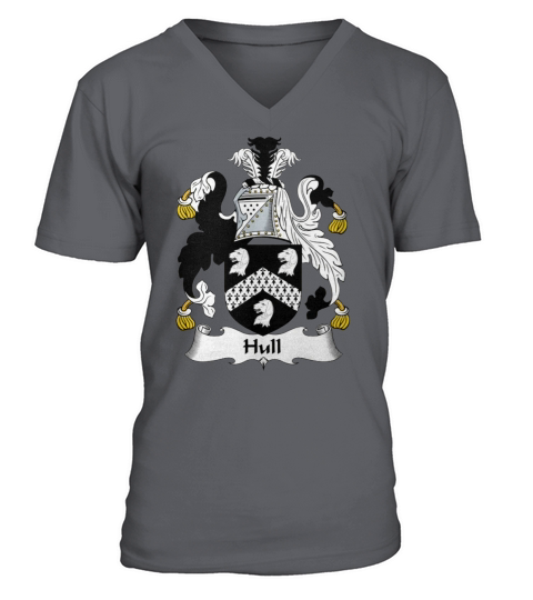 Hull Family Crest British Family Crests V-Neck T-shirt