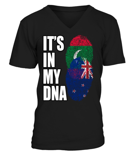 Maldivian And New Zealand Mix Heritage DNA Flag V-Neck T-shirt