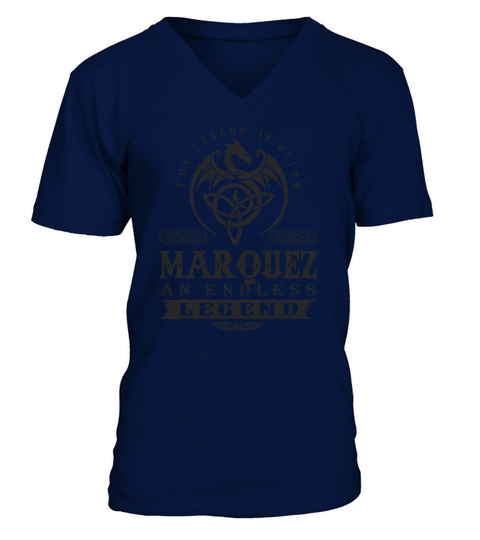 MARQUEZ The Legend Is Alive MARQUEZ An Endless Legend ColorBlack V-Neck T-shirt