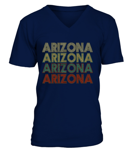 Retro America State Flag Vintage Arizona V-Neck T-shirt