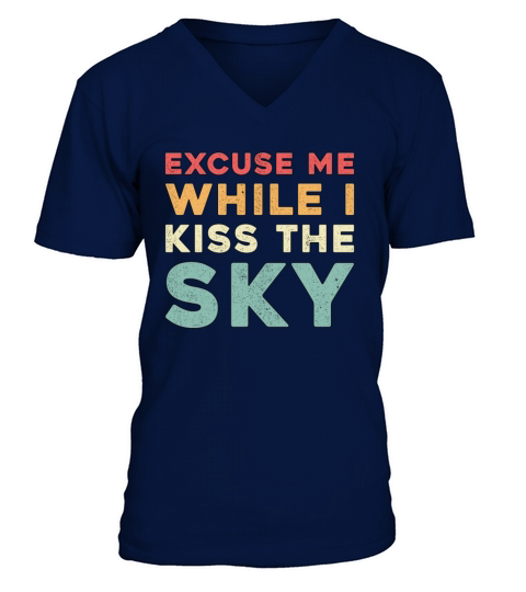 Skydiver Excuse Me While I Kiss The Sky Vintage V-Neck T-shirt