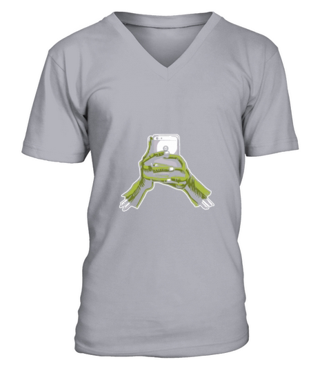 Smartphone Zombie V-Neck T-shirt