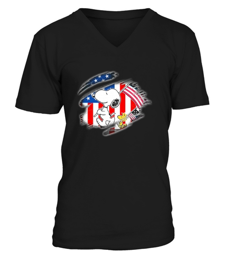 SNOOPY FLAG V-Neck T-shirt