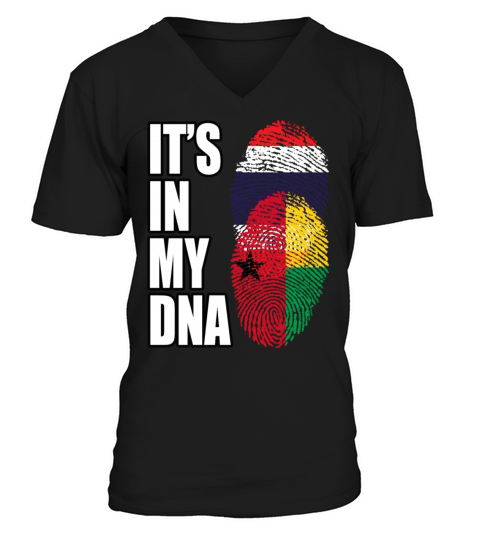 Thai And Bissau Guinean Vintage Heritage DNA Flag V-Neck T-shirt