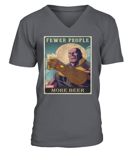 Thanos fever people more beer V-Neck T-shirt