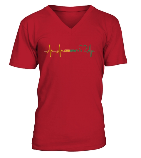U-Bahn-Herz V-Neck T-shirt