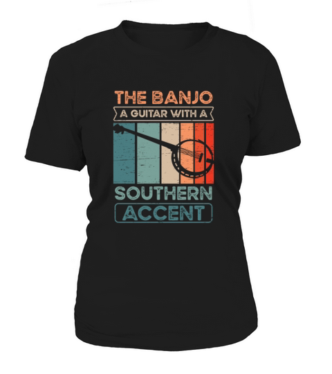 Banjo A Guitar Musician Guitar Bluegrass Vintage Women's T-Shirt
