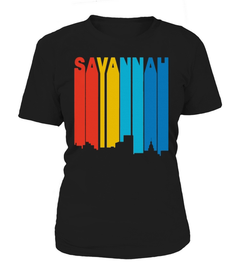 Retro 1970s Style Savannah Georgia Skyline - Mens Premium T-Shirt 1 Women's T-Shirt