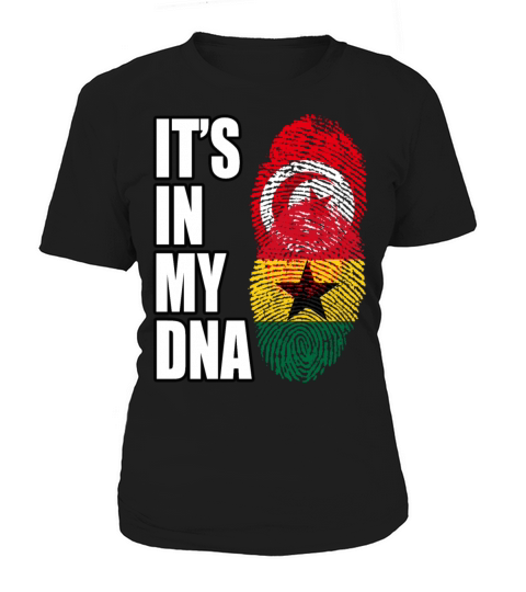 Tunisian And Ghanaian Mix Heritage DNA Flag Women's T-Shirt